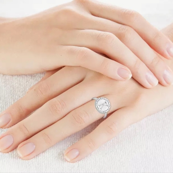 Silver Monogram Ring - K - 925 STERLING SILVER - Picture 2 of 3